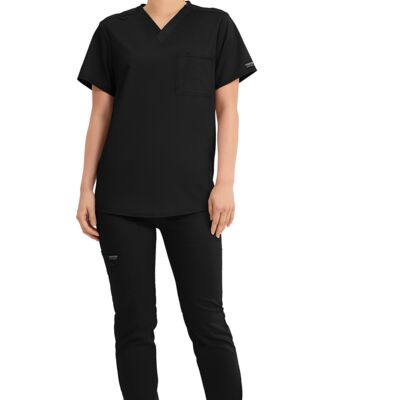 Unisex 1 Pocket Tuckable V-Neck Top Thumbnail