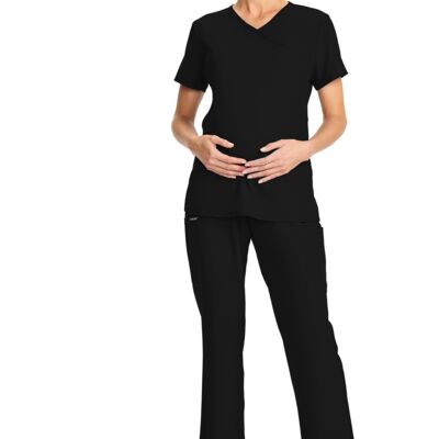 Maternity Mock Wrap V-Neck Top Thumbnail